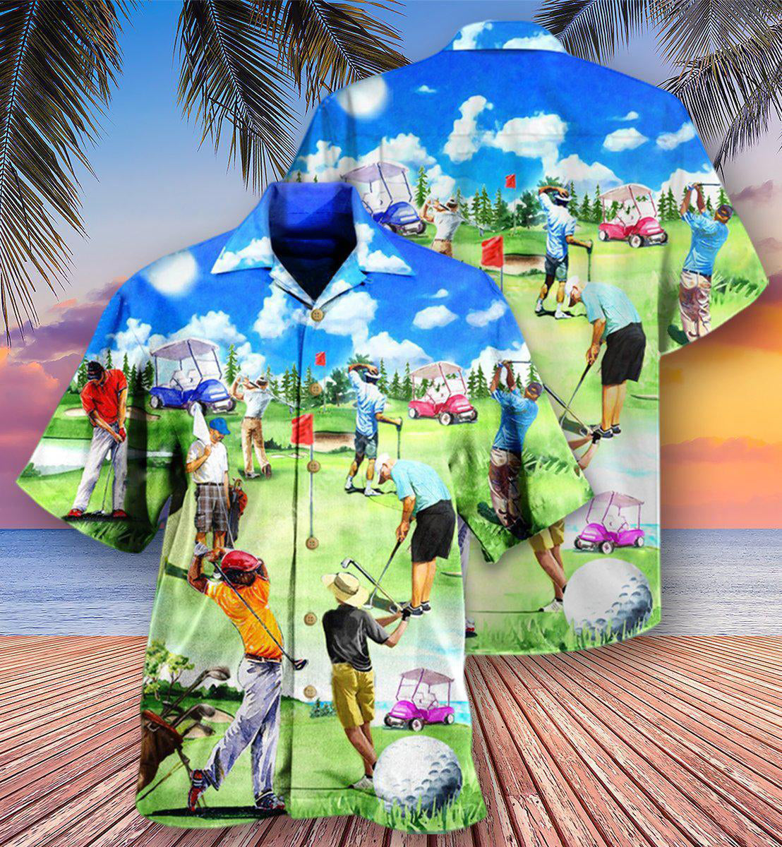 Golf Eat Sleep Repeat Hawaiian Shirt Design Detail For Beach Days And Holiday Travel