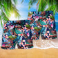 Golf Floral Tropical Beach Shorts Artwork Detail For Poolside And Ocean Adventures