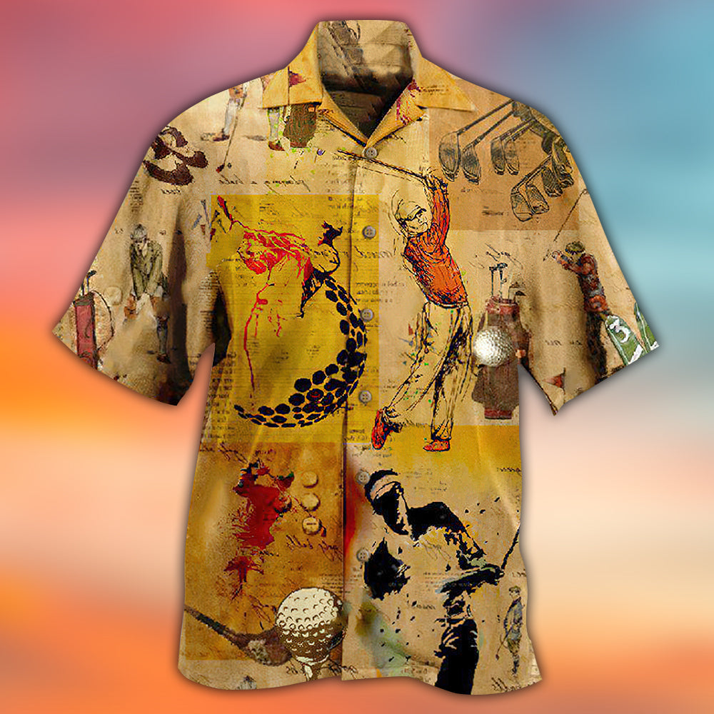 Game Golf Manner Morals Hawaiian Shirt Pattern Detail For Vacation Travel And Daily Wear
