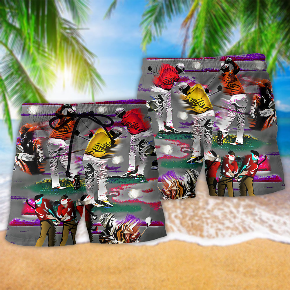 Golf Life Is A Game But Golfis Serious Color Beach Shorts For Weekend Recreation And Style