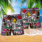 Golf Serious Game Beach Shorts Pattern Detail For Casual Outings And Distinctive Seasonal Style