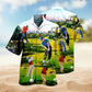Golf Adventure Graphic Hawaiian Shirt For Coastal Travel, Casual Events, And Comfortable Summer Wear