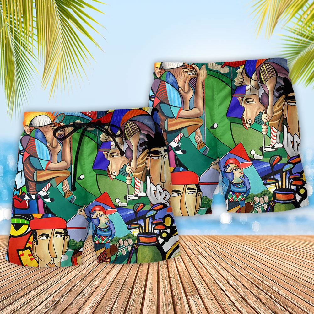 Golf Lifestyle Beach Shorts Pattern Detail For Poolside Fun And Bright Summer Outfits