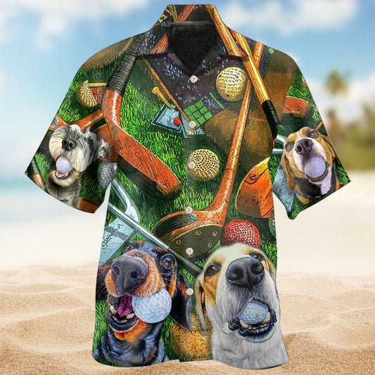 Funny Golf Dog Hawaiian Shirt For Beach Days, Weekend Events, And Thoughtful Gift Giving