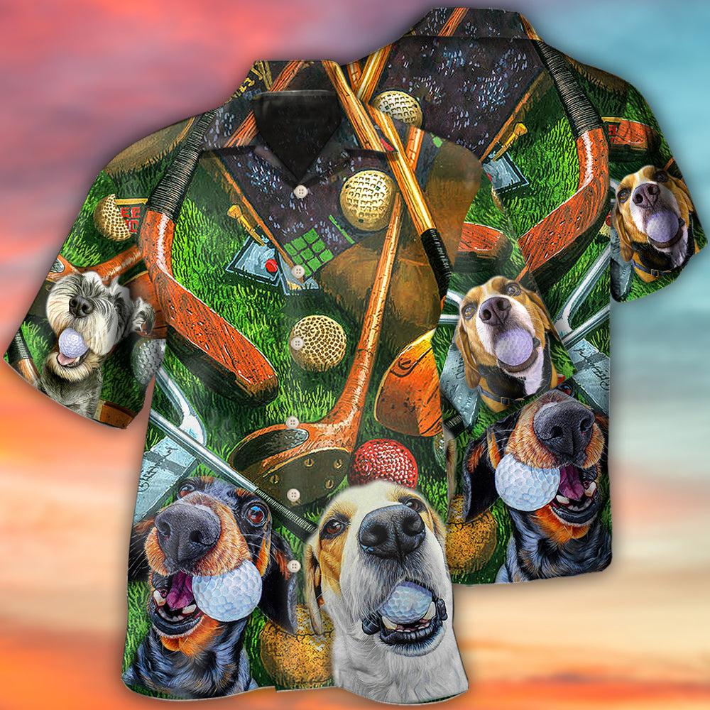 Vintage Funny Dog Golf Hawaiian Shirt For Warm Weather Adventures And Everyday Comfort