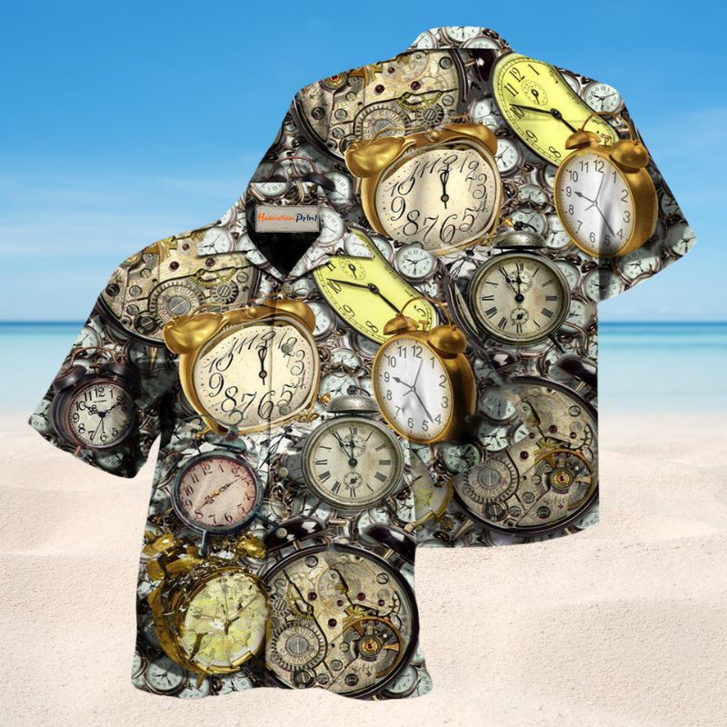 Clock Good Morning Ringing Alarm Hawaiian Shirt For Summer Vacation Beach Travel And Relaxed Casual Wear