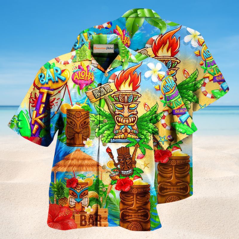 Good Times Great Friends At Tiki Bar Hawaiian Shirt For Summer Vacation Beach Travel And Relaxed Casual Wear