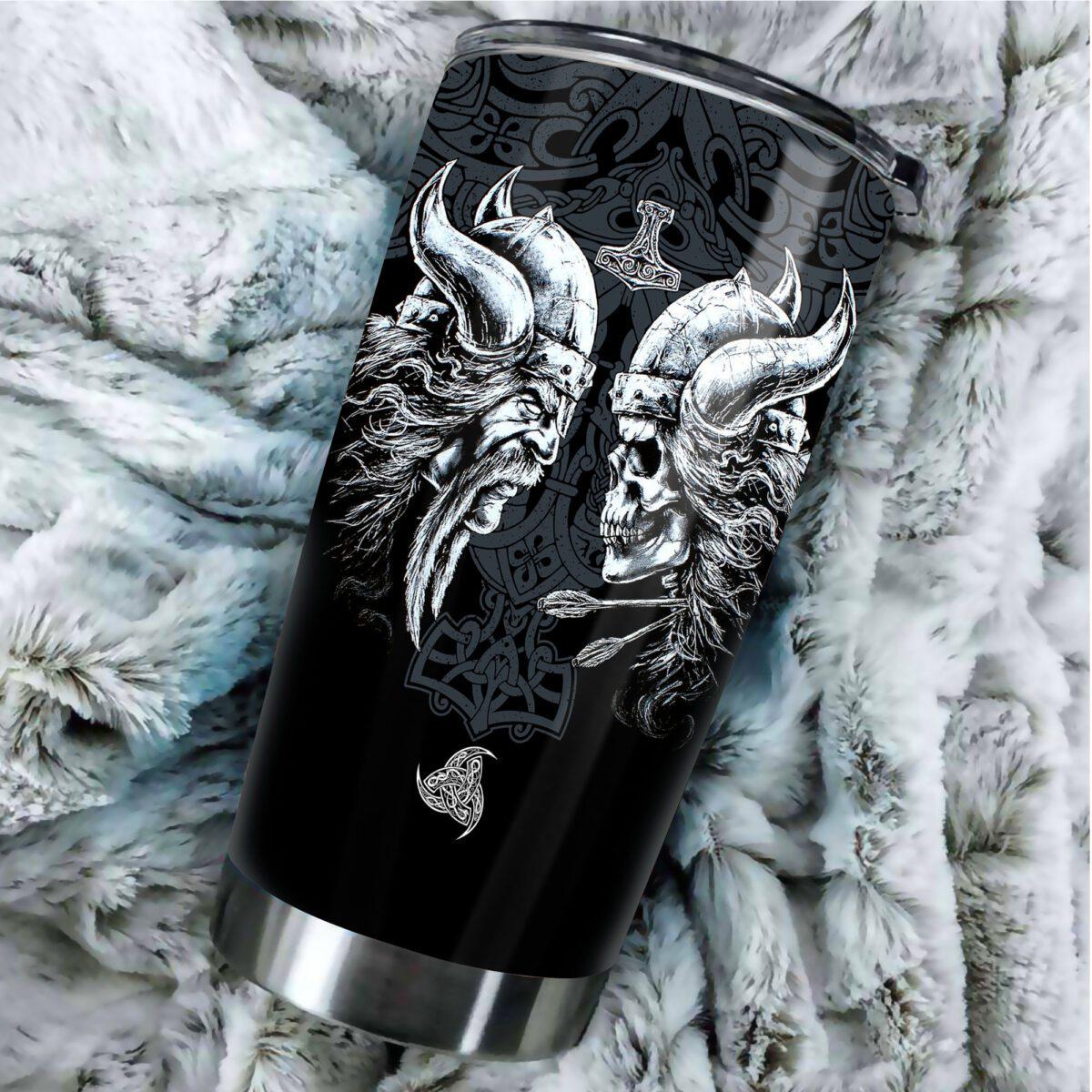 Viking Man Skull 20 Oz Tumbler For Coffee Travel And Daily Drinks