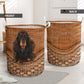 Gordon Setter Dog Rattan Texture Laundry Basket For Room Home Organizer