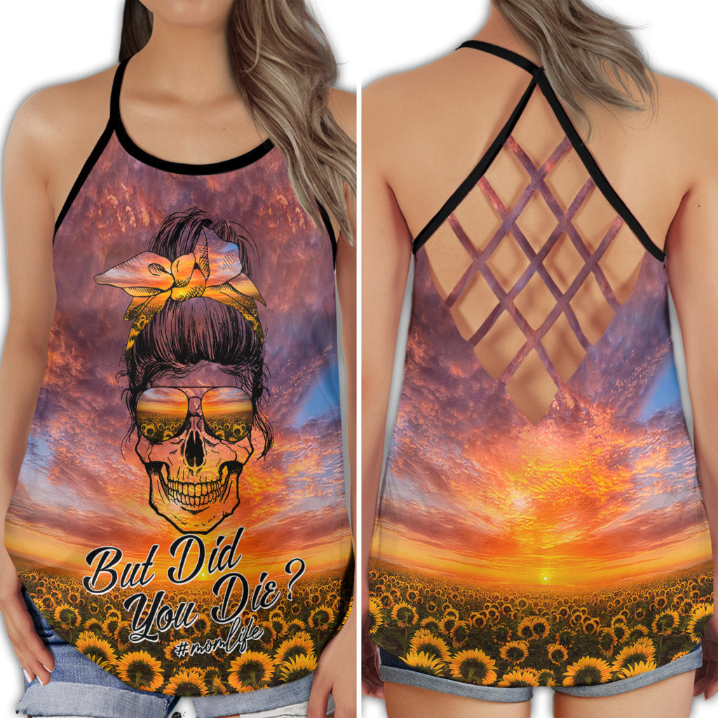 Gothic Skull Club Sunset Mood Hollow Tank Top For Workouts Festivals And Bold Style