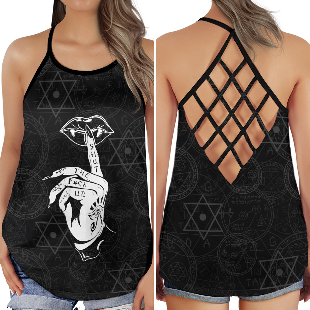 Gothic Skull Club Bold Lip Hollow Tank Top For Workouts Festivals And Bold Style