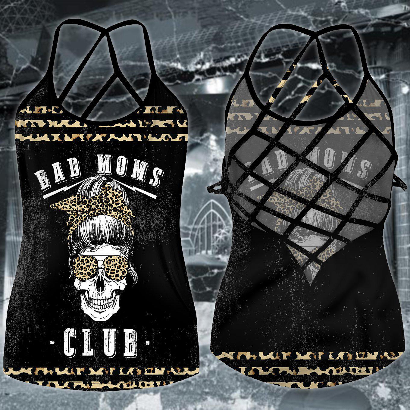 Gothic Skull Club Hollow Tank Top For Festival Nights And Vacation Wear