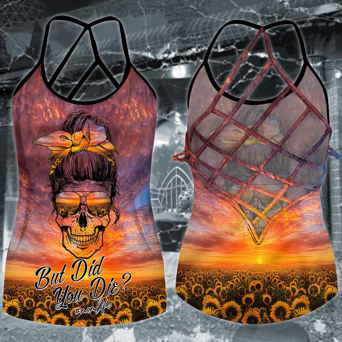 Gothic Skull Club Hollow Tank Top For Fitness Sessions And Daily Wear