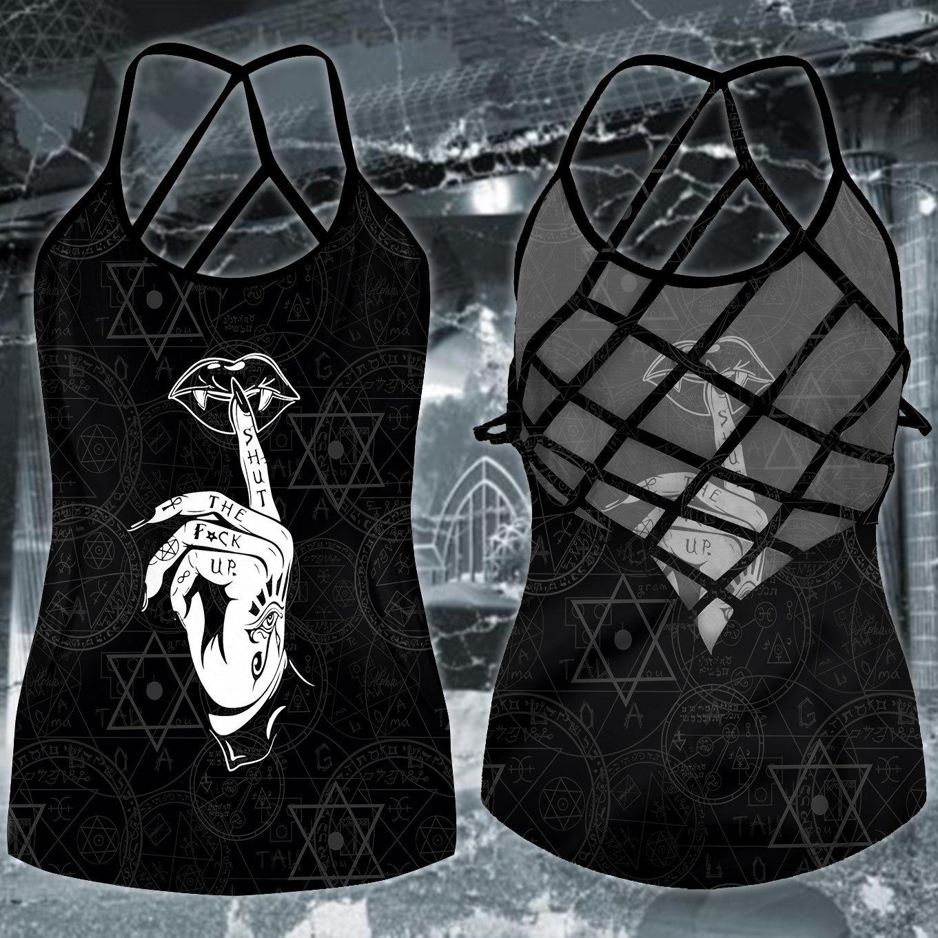Gothic Skull Club Hollow Tank Top For Summer Events And Alternative Outfits