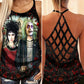 Gothic Skull Club Hollow Tank Top For Workout Classes And Weekend Wear
