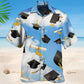 Graduation Blue Sky Hawaiian Shirt For Coastal Travel, Casual Events, And Comfortable Summer Wear