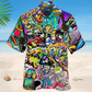 Colorful Graffiti Street Hawaiian Shirt For Coastal Travel, Casual Events, And Comfortable Summer Wear