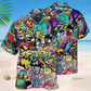 Colorful Graffiti Street Hawaiian Shirt For Coastal Travel, Casual Events, And Comfortable Summer Wear