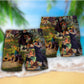 Grandma Playing With Grandson Beach Shorts Artwork Detail For Casual Warm Weather Outfits