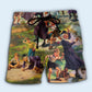 Grandma Playing With Grandson Beach Shorts Pattern View For Relaxed Vacation Styling