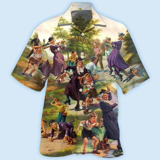 Cute Grandma Grandson Hawaiian Shirt For Coastal Travel, Casual Events, And Comfortable Summer Wear