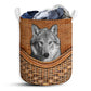Gray Wolf Rattan Texture Laundry Basket For Bathroom Bedroom Storage