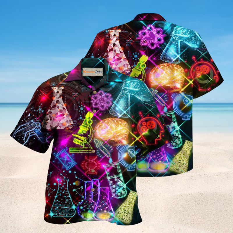 Great Inventions From The Laboratory Hawaiian Shirt For Summer Vacation Beach Travel And Relaxed Casual Wear