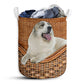 Great Pyrenees Dog Rattan Texture Laundry Basket For Farmhouse Bathroom Bedroom Laundry Room And Home Decor