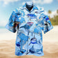 White Sharks Hawaiian Shirt For Island Vacations, Resort Wear, And Relaxed Seasonal Style