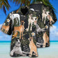 Tropical Dane Dog Leaf Design Hawaiian Shirt For Resort Trips, Coastal Parties, And Warm Weather Style