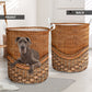 Great Dane Dog Rattan Texture Laundry Basket For Room Home Organizer