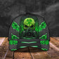 Green Skull Electric Pattern Classic Cap For Festivals Holidays And Comfortable Everyday Wear