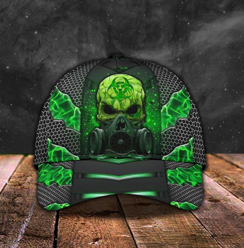 Green Skull Electric Pattern Classic Cap For Festivals Holidays And Comfortable Everyday Wear