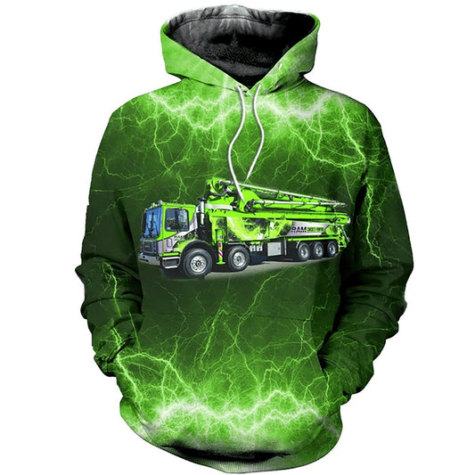 Green Truck Hoodie For Motor Culture Casual Wear Holidays And Thoughtful Gifts