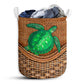 Green Turtle Rattan Texture Laundry Basket For Bathroom Bedroom Storage