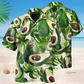 Green Avocado Fruit Hawaiian Shirt For Summer Vacation, Beach Travel, And Casual Wear