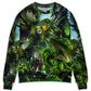 Green Dragon Skull Fantasy Sweater For Art Lovers Holidays Parties And Comfortable Wear