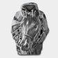 Grey Horse Hoodie For Horse Inspired Streetwear Holidays And Comfortable Outfits