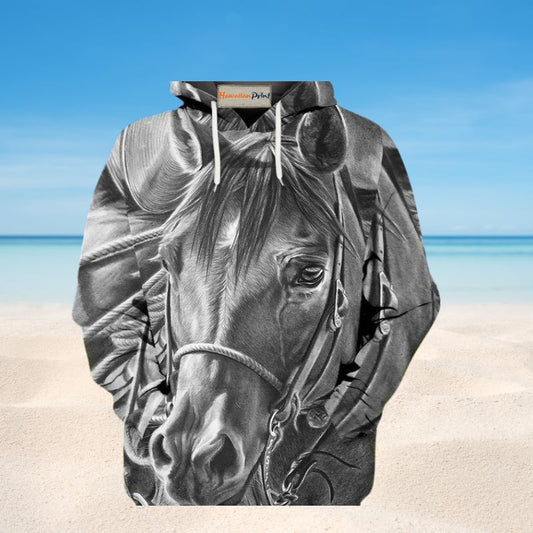 Grey Horse Hoodie For Horse Lovers Weekend Adventures And Relaxed Daily Style