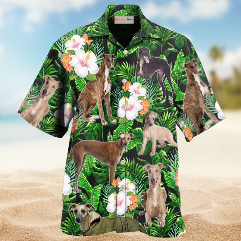 Tropical Greyhound Leaf Pattern Hawaiian Shirt For Beach Days, Summer Outings, And Thoughtful Gift Giving