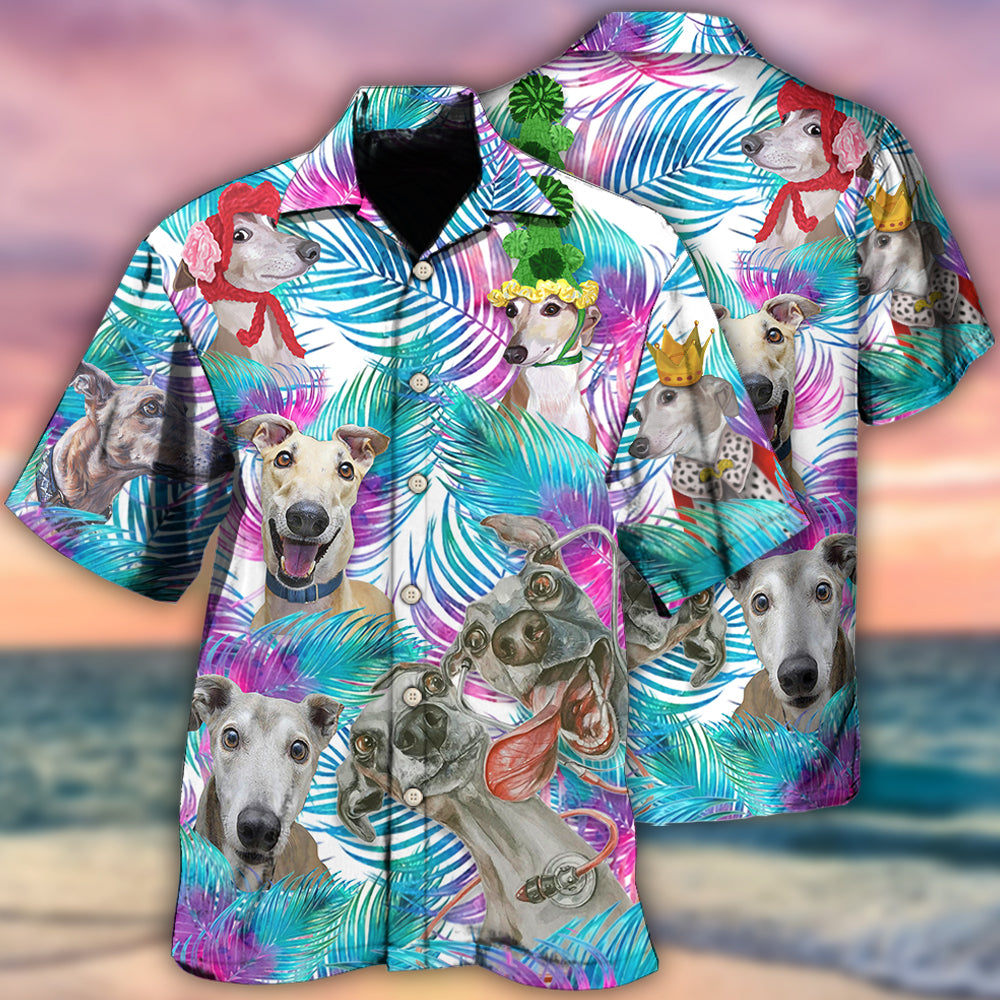 Tropical Greyhound Leaf Hawaiian Shirt For Summer Events And Casual Outdoor Wear