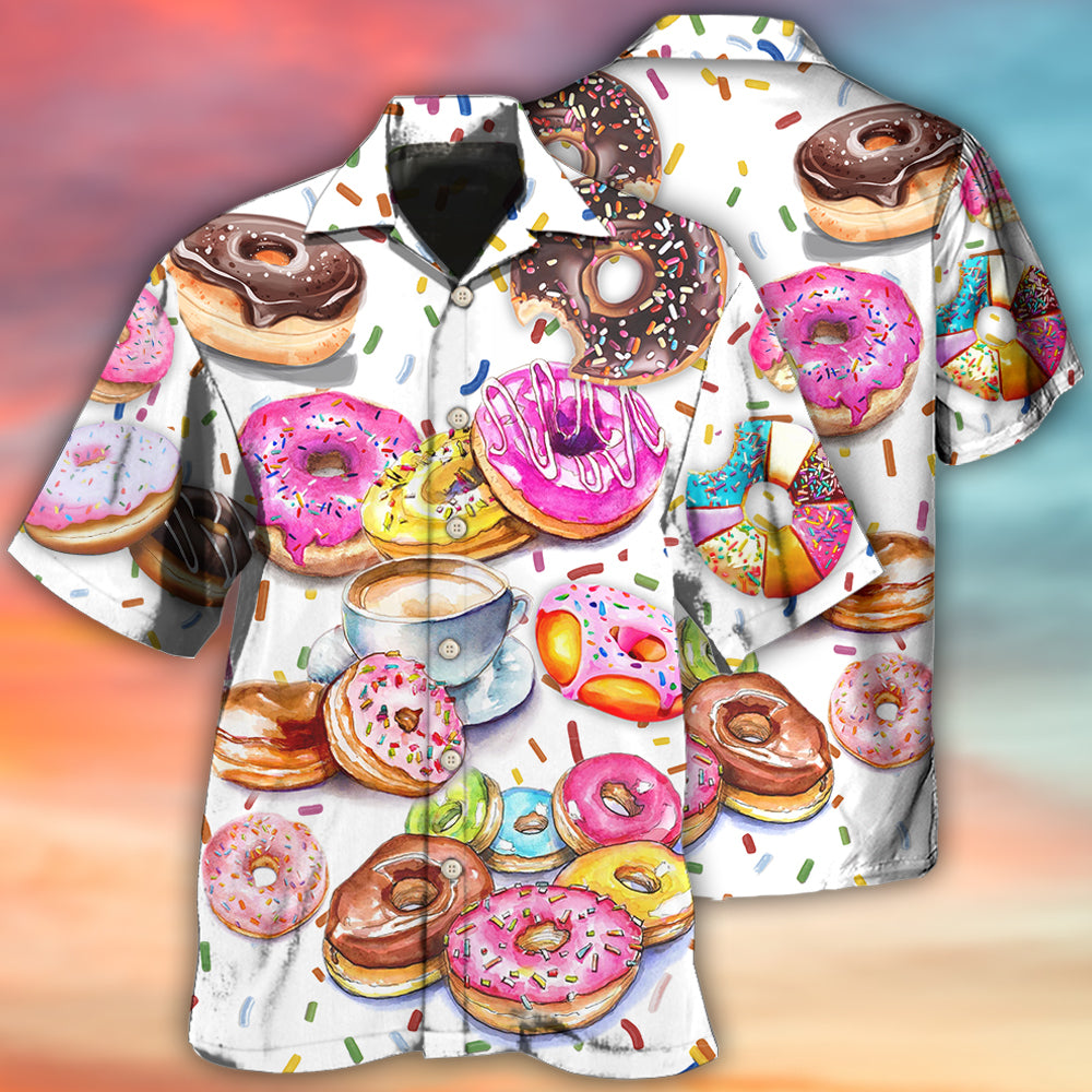 Colorful Donut Hawaiian Shirt With All Over Print For Island Trips Summer Gatherings And Comfortable Daily Wear
