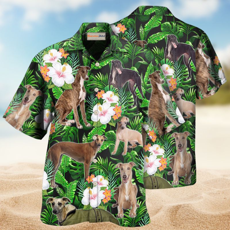 Tropical Greyhound Leaf Pattern Hawaiian Shirt For Beach Days, Summer Outings, And Thoughtful Gift Giving