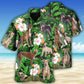 Tropical Floral Greyhound Hawaiian Shirt With All Over Print For Tropical Parties Vacation Travel And Casual Summer Style