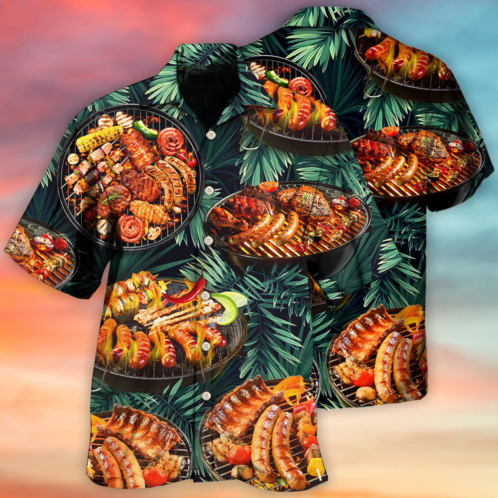 Classic Creative BBQ Grilling Hawaiian Shirt For Tropical Holidays, Outdoor Gatherings, And Everyday Comfort
