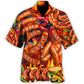 Creative BBQ Grilled Sausage Food Hawaiian Shirt For Hobby Lovers, Coastal Trips, And Relaxed Everyday Wear