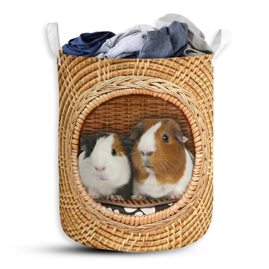Guinea Pig Bamboo Wave Laundry Basket For Bathroom Bedroom Storage