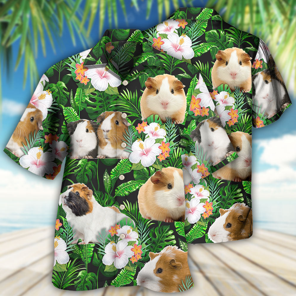 Green Tropical Pig Guinea Leaf Hawaiian Shirt For Warm Weather Adventures And Everyday Comfort