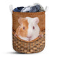 Guinea Pig Rattan Texture Laundry Basket For Bathroom Bedroom Storage