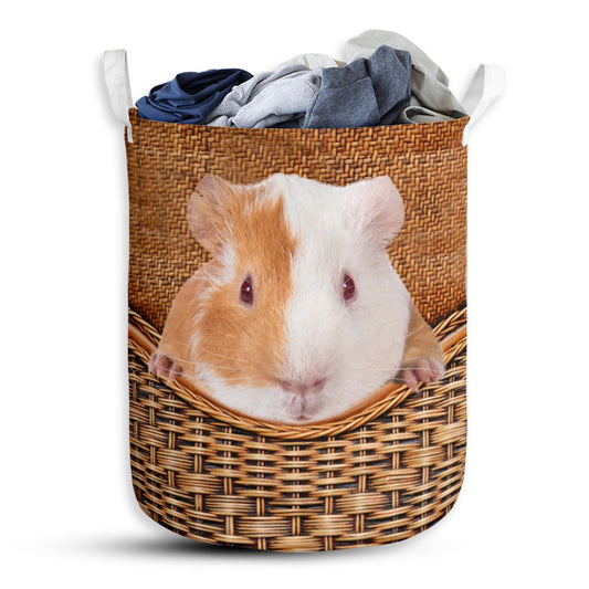 Guinea Pig Rattan Texture Laundry Basket For Bathroom Bedroom Storage